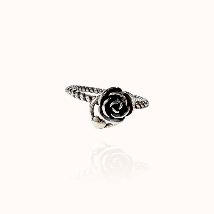 Black Rose Silver 925 Silver Ring for women