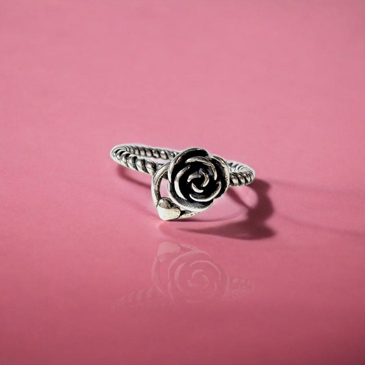 Black Rose Silver 925 Silver Ring Coloured for women