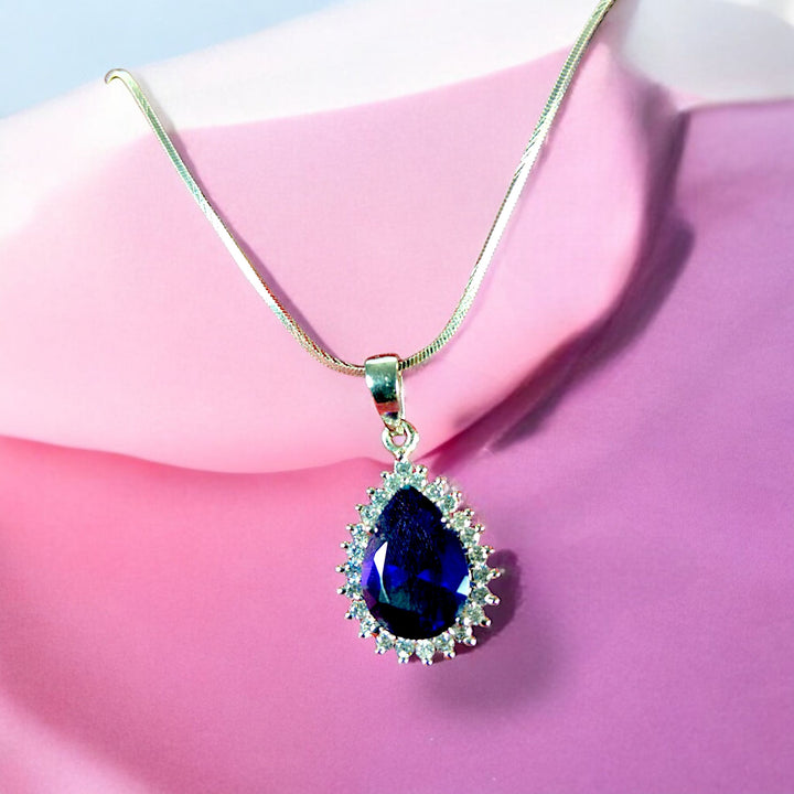 Blue Sapphire Teardrop Pendant