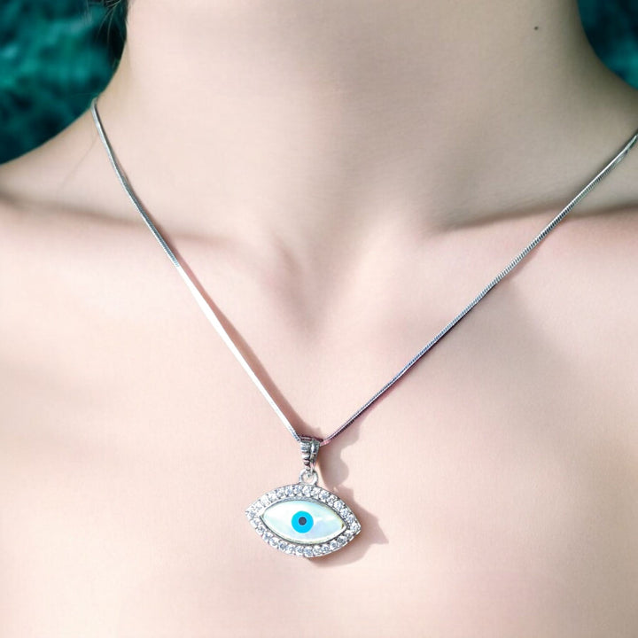 Classic Evil Eye Pendant For Women with a Minimalistic Chain | Made with 925 Silver