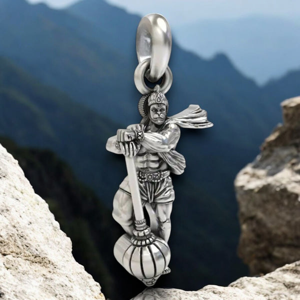 Hanuman ji [ BajrangBali ] 925 Silver pedant – Spiritual Charm for Men & Women