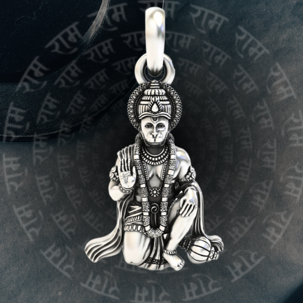 Trending Bajrang Bali ji Pendant in 925 Silver – Spiritual Charm for Men & Women