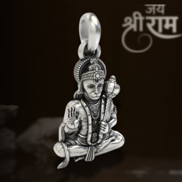 Trending Hanuman ji Balaji Pendant in 925 Silver – Spiritual Charm for Men & Women misste