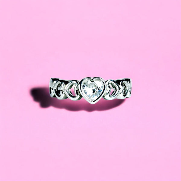 Stylish White Heart-Shaped Ring for women | Made with 925 Silver - Me.Misste