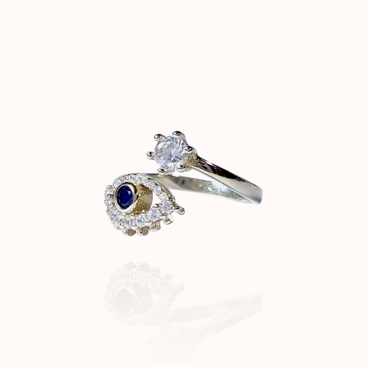 evil eye ring blue