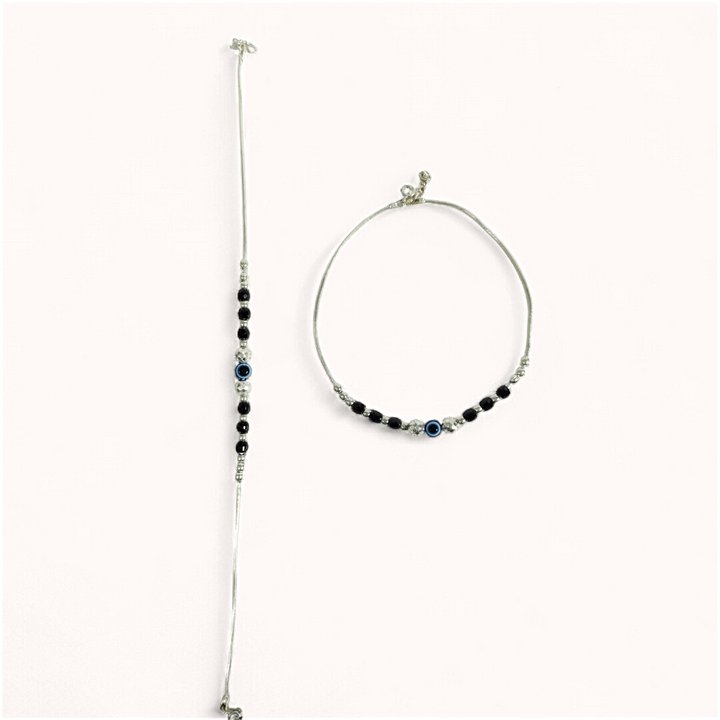 Evil Eye Beaded Double Layer Anklet