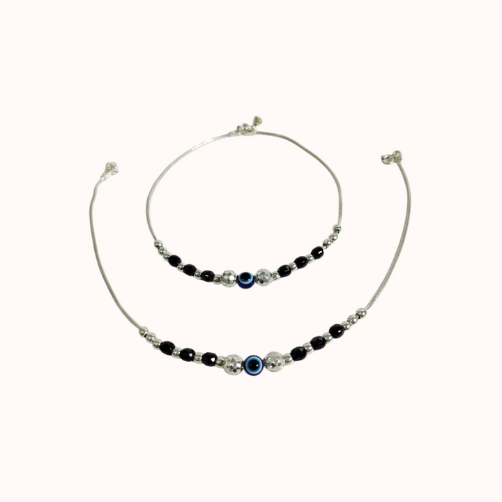 Evil Eye Beaded Double Layer Anklet