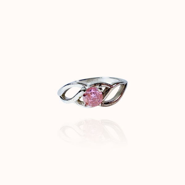 Infinity Knot Pink Sapphire 925 Silver Ring