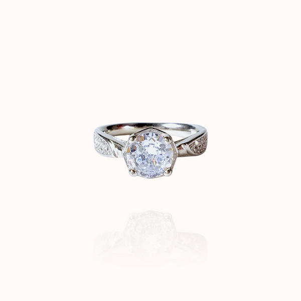 Halo Zirconia 925 Sterling Silver Ring