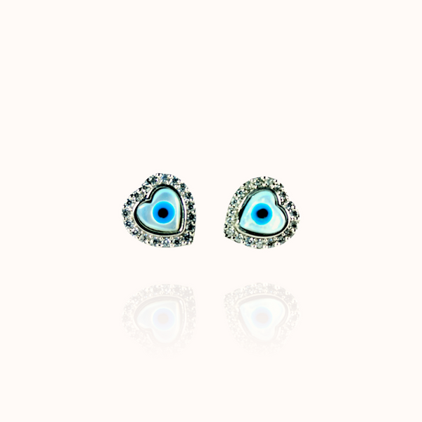 Minimalist Evil Eye 925 Silver Stud Earrings