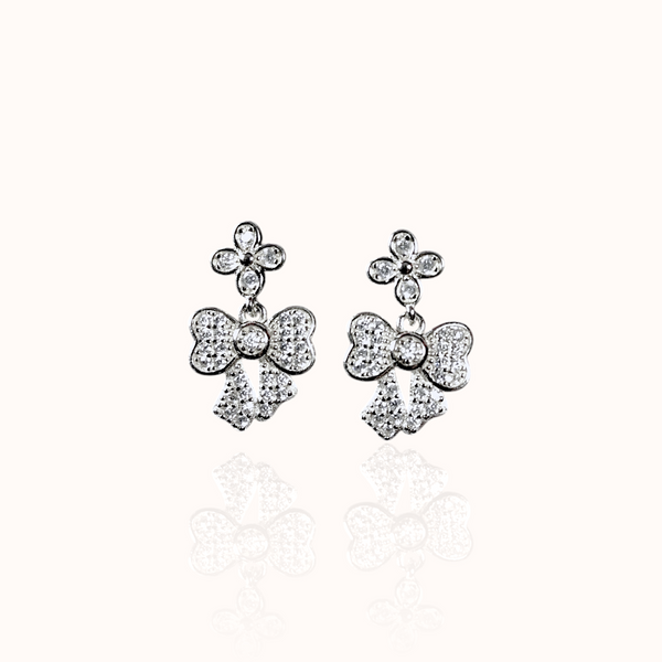 Floral Diamond 925 Silver Earring