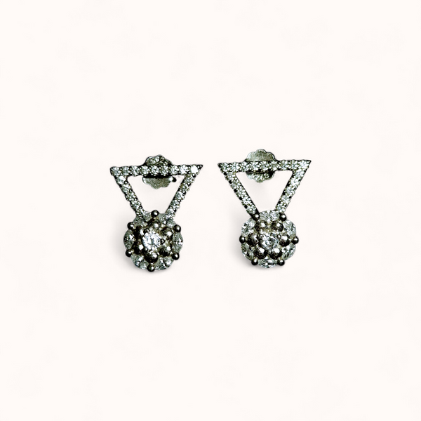 Elegant Diamond Studded 925 Silver Earring