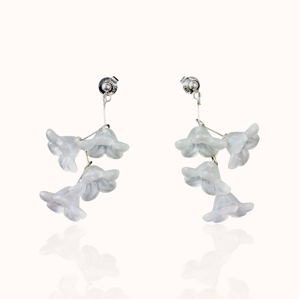 White Floral Drop 925 Silver Earring misste.com